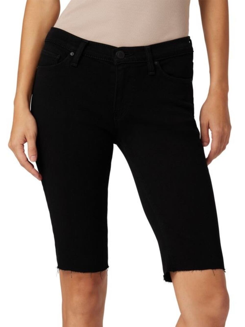 Hudson Black Amelia Mid-Rise Denim Shorts Size 24